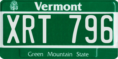 VT license plate XRT796