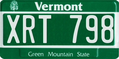 VT license plate XRT798