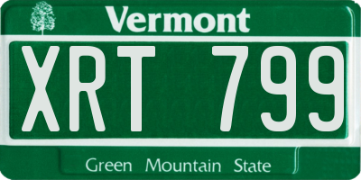 VT license plate XRT799