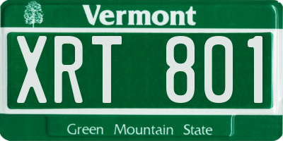 VT license plate XRT801