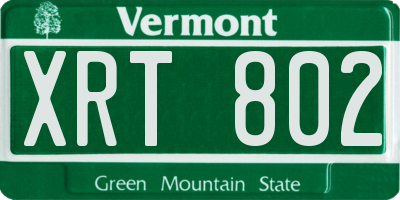 VT license plate XRT802