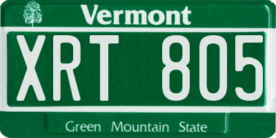 VT license plate XRT805