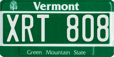 VT license plate XRT808