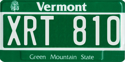 VT license plate XRT810