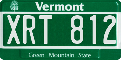 VT license plate XRT812
