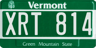 VT license plate XRT814