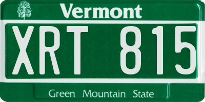 VT license plate XRT815