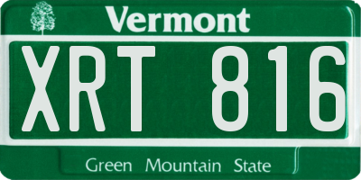 VT license plate XRT816