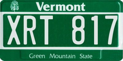 VT license plate XRT817