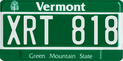 VT license plate XRT818