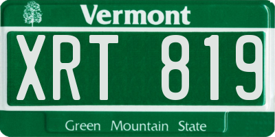 VT license plate XRT819