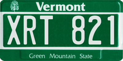VT license plate XRT821