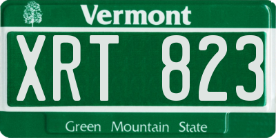 VT license plate XRT823