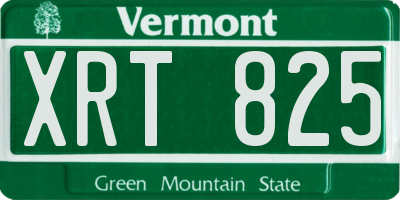 VT license plate XRT825