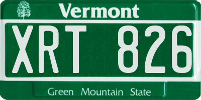 VT license plate XRT826