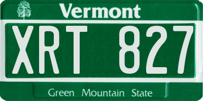 VT license plate XRT827