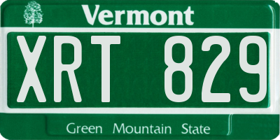 VT license plate XRT829