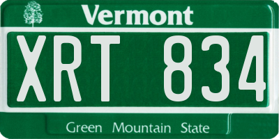 VT license plate XRT834