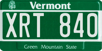 VT license plate XRT840