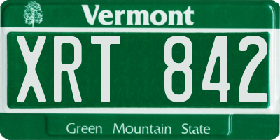 VT license plate XRT842