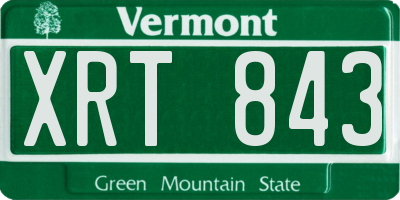 VT license plate XRT843