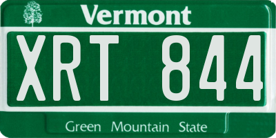 VT license plate XRT844
