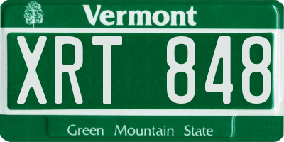 VT license plate XRT848