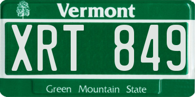 VT license plate XRT849