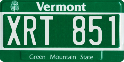 VT license plate XRT851