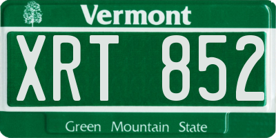 VT license plate XRT852