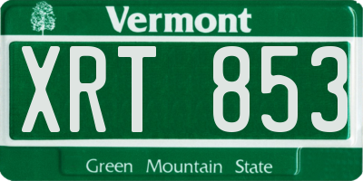 VT license plate XRT853