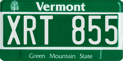 VT license plate XRT855