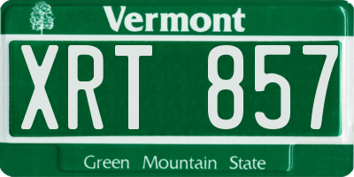 VT license plate XRT857