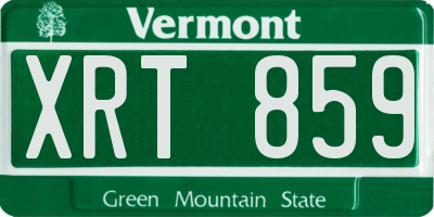 VT license plate XRT859