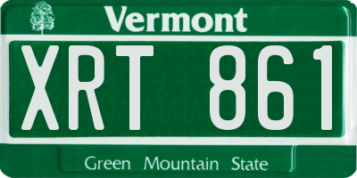 VT license plate XRT861