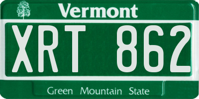 VT license plate XRT862