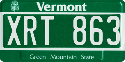VT license plate XRT863