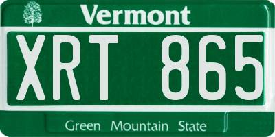 VT license plate XRT865