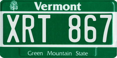 VT license plate XRT867