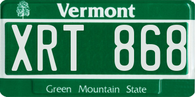 VT license plate XRT868