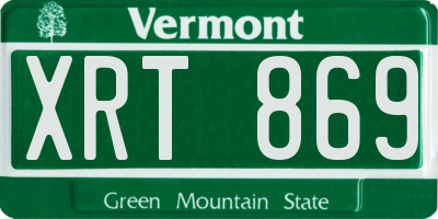 VT license plate XRT869