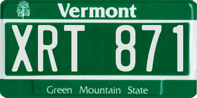 VT license plate XRT871