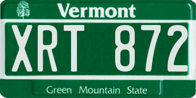 VT license plate XRT872