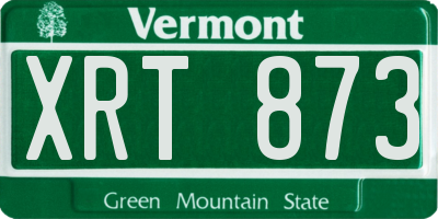 VT license plate XRT873