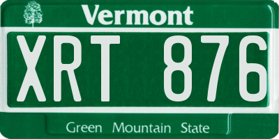 VT license plate XRT876