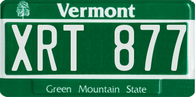 VT license plate XRT877