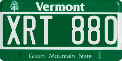 VT license plate XRT880