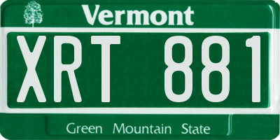VT license plate XRT881