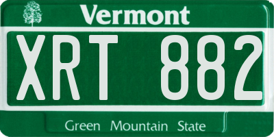 VT license plate XRT882