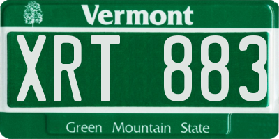 VT license plate XRT883